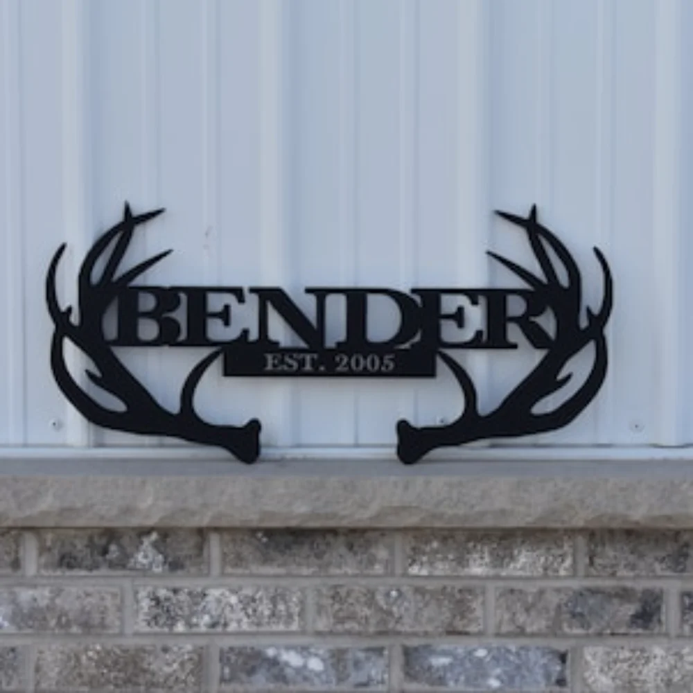 Outdoor Hunting Gifts - Özel geyik boynuz Monogram işareti kişiselleştirilmiş
