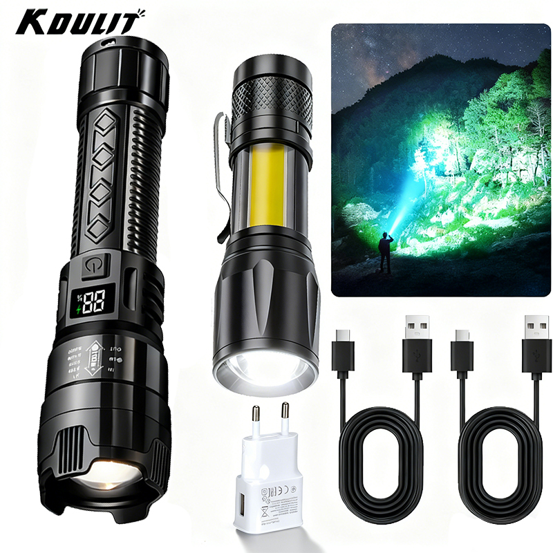 Tactical Flashlight Rechargeable - Yüksek Güçlü 1000LM LED El Feneri
