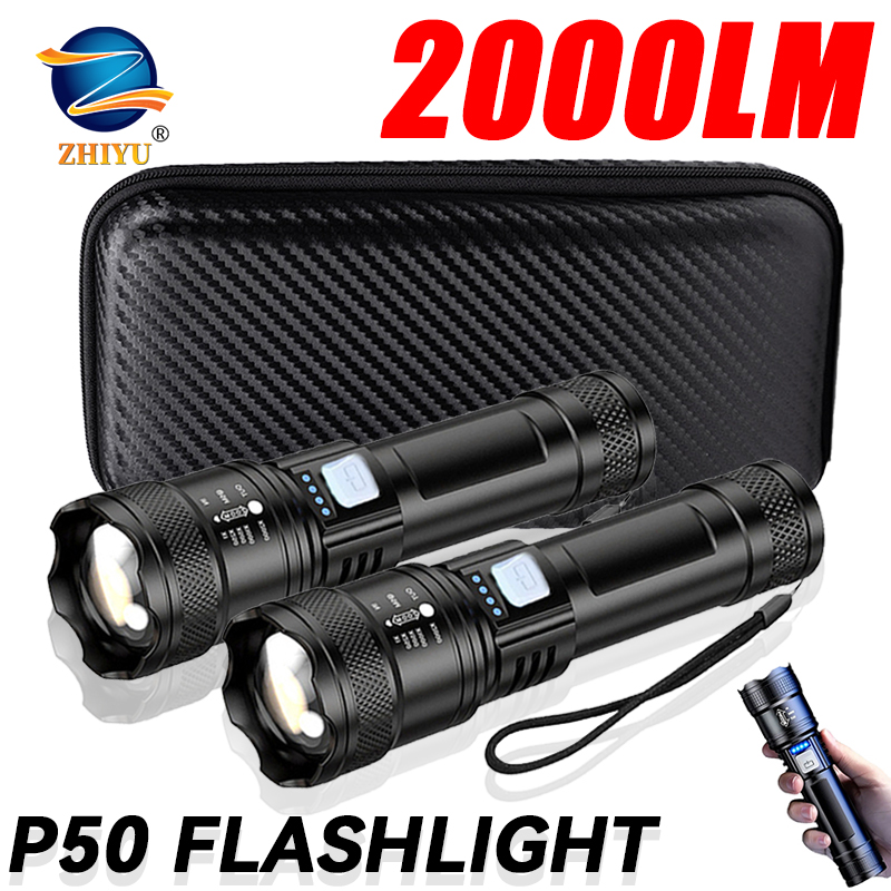 Tactical Flashlight Rechargeable - Taktik LED El Feneri 2000LM USB