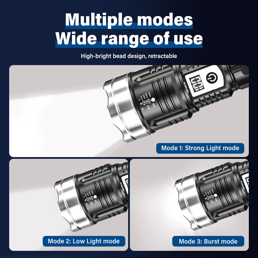 Yüksek Güçlü 200000LM LED El F - Tactical Flashlight Rechargeable incelemesi ve fiyatı