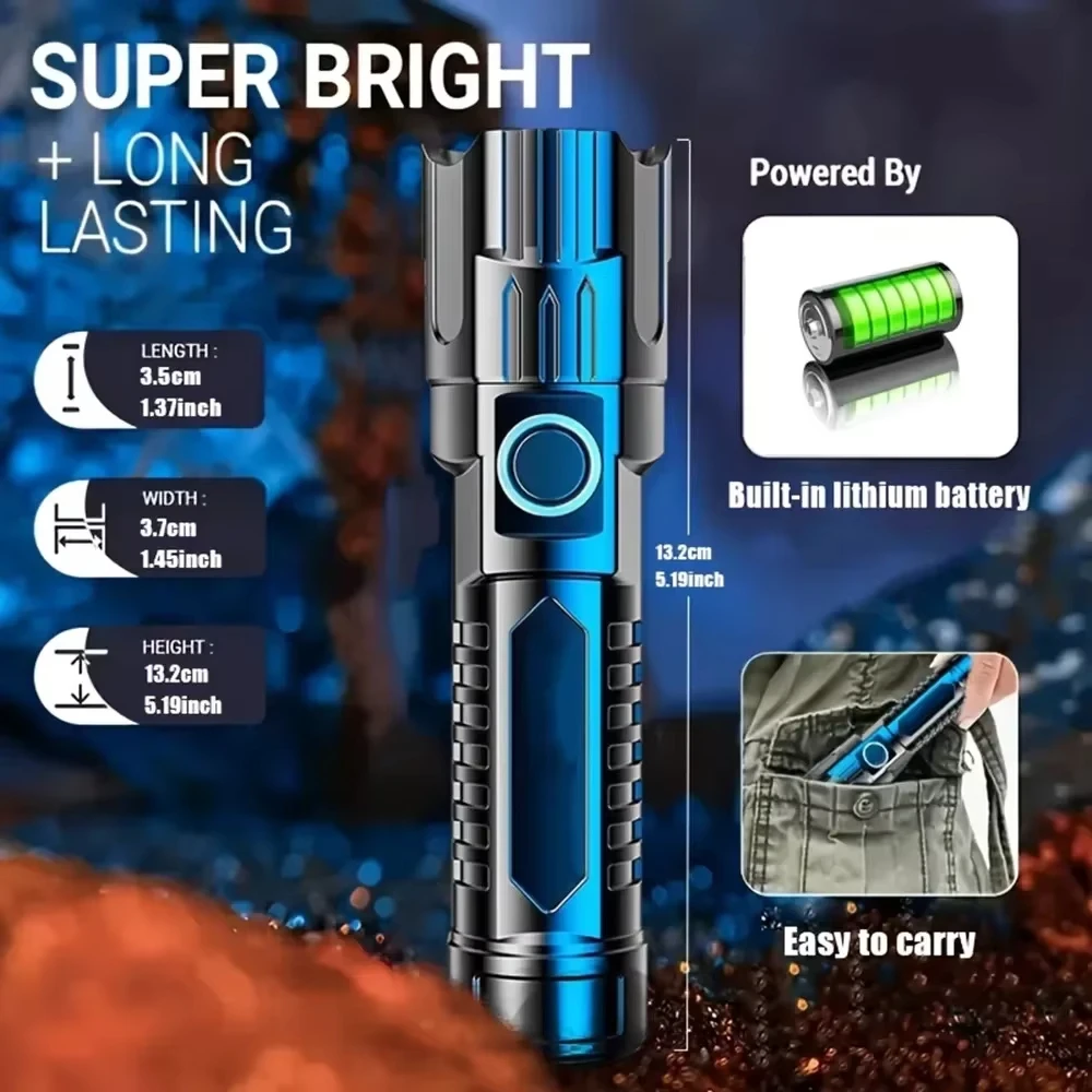 Süper Parlak LED El Feneri USB - Tactical Flashlight Rechargeable incelemesi ve fiyatı