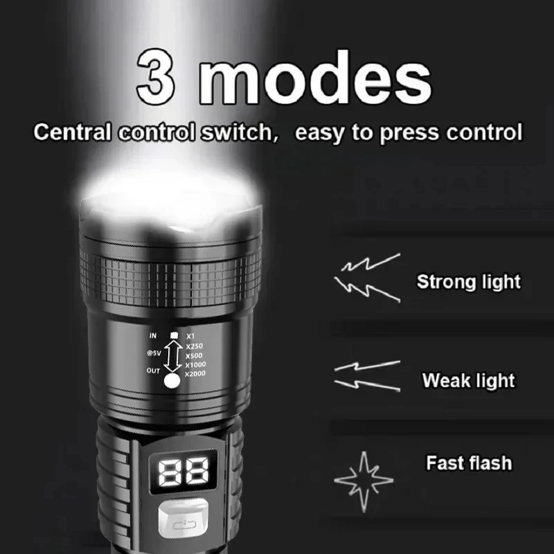 100000LM Süper Parlak Led El F - Tactical Flashlight Rechargeable incelemesi ve fiyatı