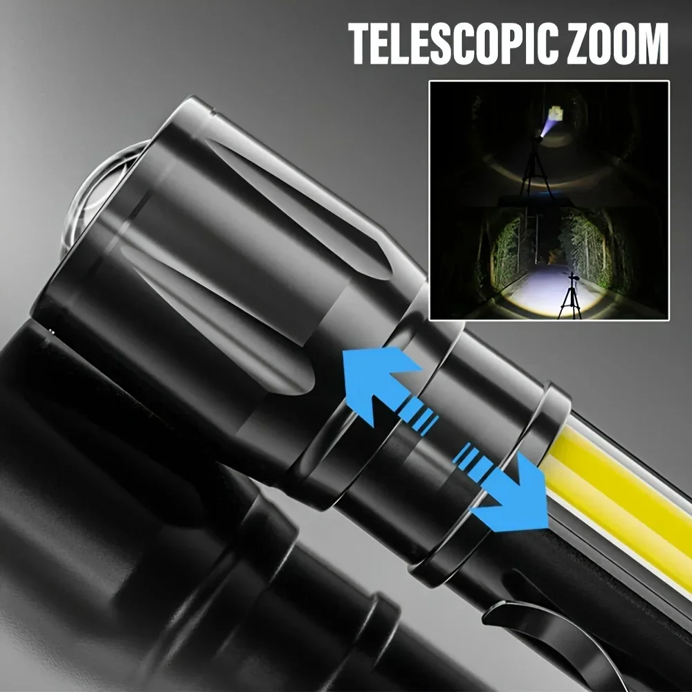 Taşınabilir COB + LED Kamp Işı - Tactical Flashlight Rechargeable incelemesi ve fiyatı