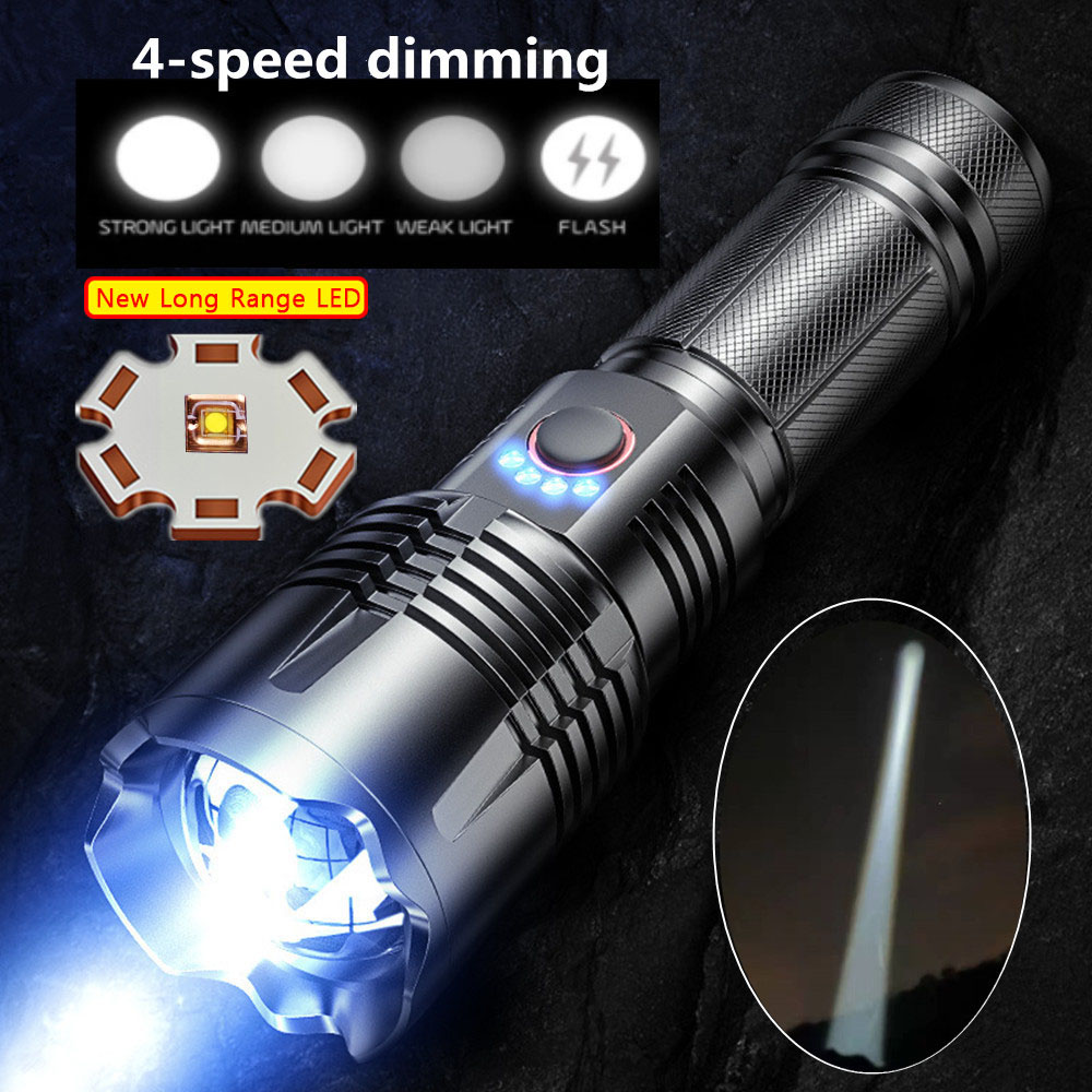 En güçlü uzun menzilli LED el  - Tactical Flashlight Rechargeable incelemesi ve fiyatı