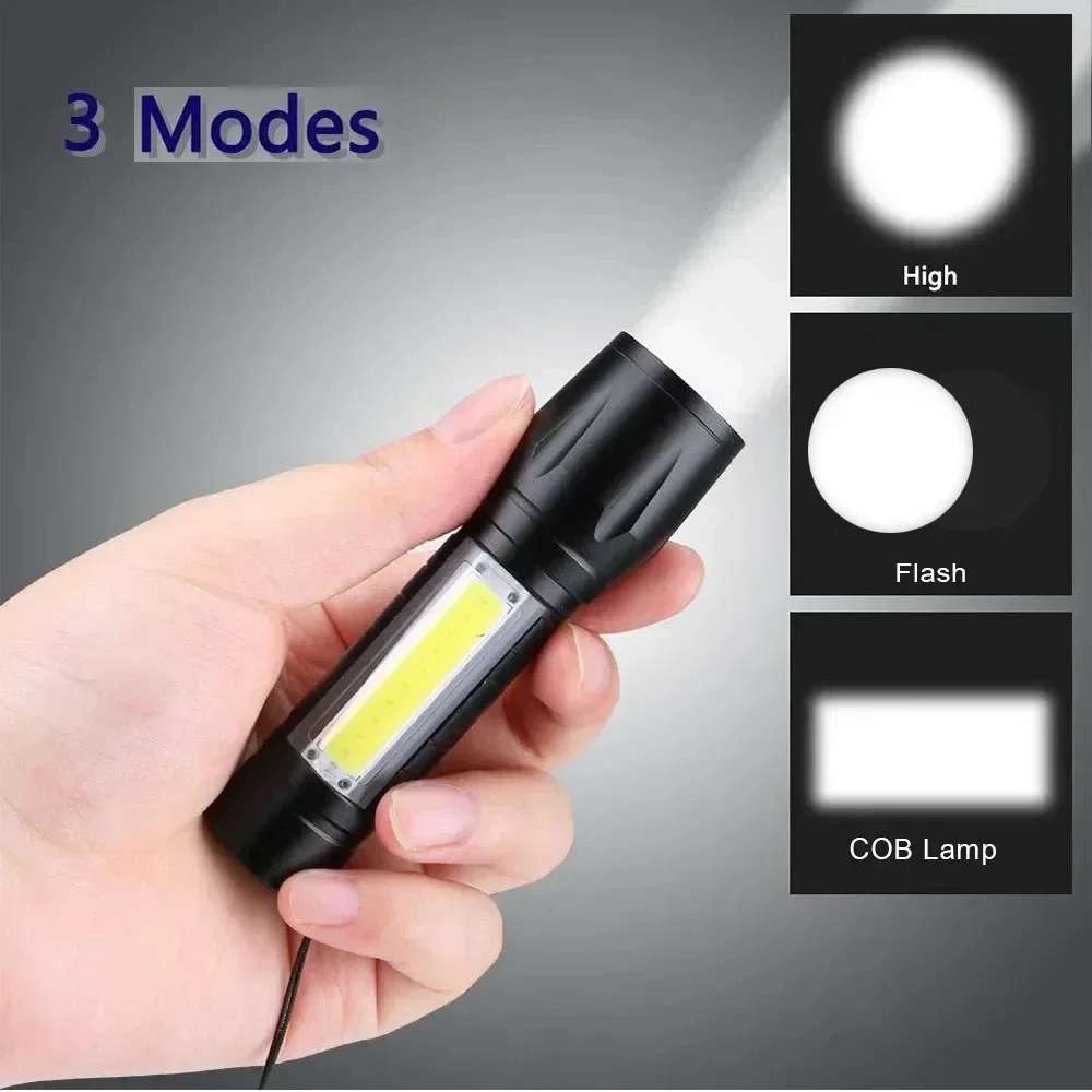 Taşınabilir COB + LED Kamp Işı - Tactical Flashlight Rechargeable incelemesi ve fiyatı