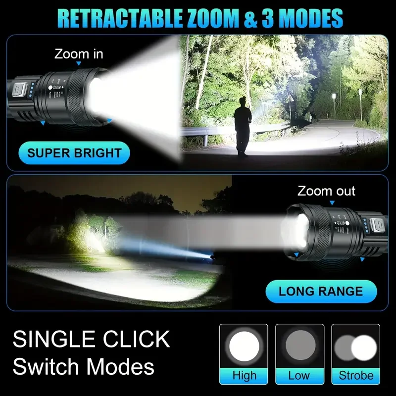 Taktik LED El Feneri 2000LM US - Tactical Flashlight Rechargeable incelemesi ve fiyatı